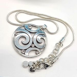 Brighton "LONDON GROOVE" Mod 60's Icy Scrolled Pendant with Swarovski Crystals!